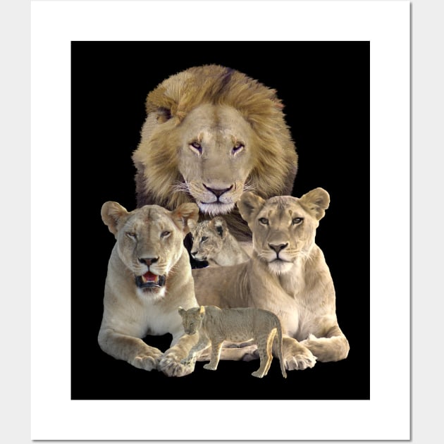 Lion Family in Kenya / Africa Wall Art by T-SHIRTS UND MEHR